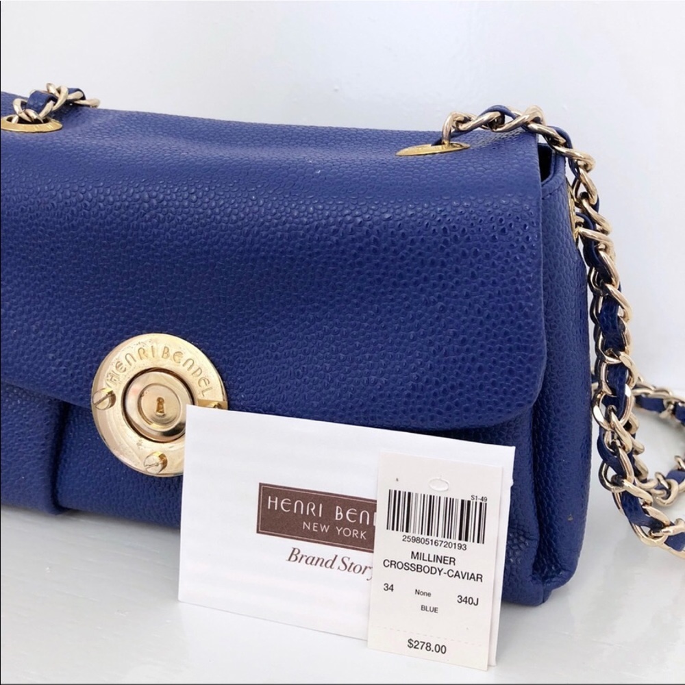 Henri Bendel Blue Caviar Milliner Crossbody Bag